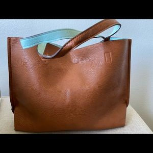 Reversible Faux Leather Tote & Wristlet Nordstrom